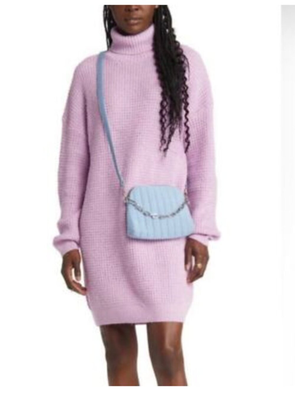 NWT BP/Nordstrom Long Sleeve Chunky Sweater Dress, Lilac/Purple, Size Small
